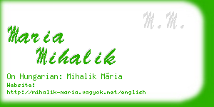 maria mihalik business card